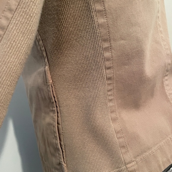 James Perse jacket long sleeve moto jacket cotton blend tan khaki womens small - Picture 3 of 7